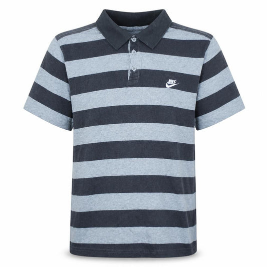 Front view of Nike Teens Grey Striped Polo Shirt XL 13/15 Regular Fit Collared
