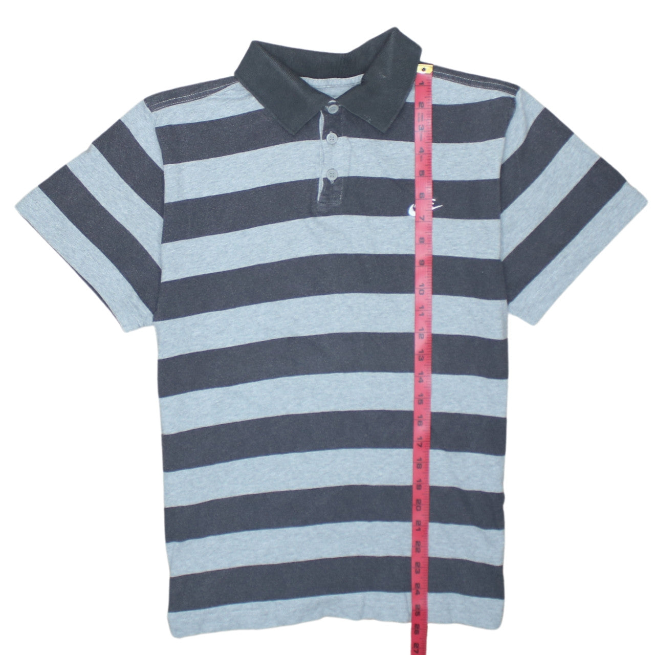 Nike Teens Grey Striped Polo Shirt XL 13/15 Regular Fit Collared