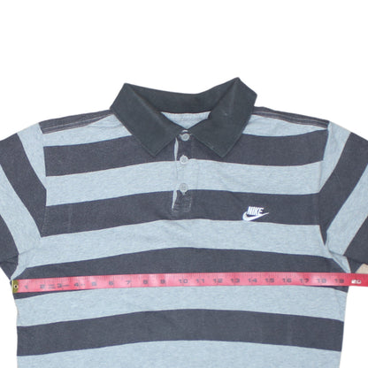Nike Teens Grey Striped Polo Shirt XL 13/15 Regular Fit Collared