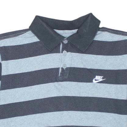 Nike Teens Grey Striped Polo Shirt XL 13/15 Regular Fit Collared