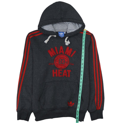 Adidas Men’s Grey Pullover Hoodie Miami Heat Embroidered L