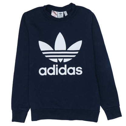 Adidas Boys Navy Blue Crew Neck Pullover Sweatshirt 13-14 Years Logo Print