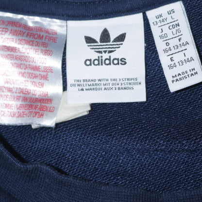 Adidas Boys Navy Blue Crew Neck Pullover Sweatshirt 13-14 Years Logo Print