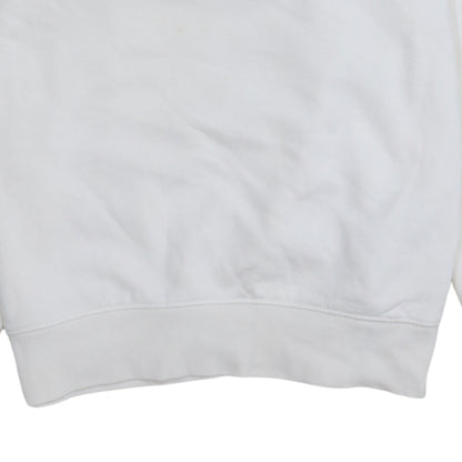 Nike Men's White Small Logo Pullover Sweatshirt Just Do It Crew Neck