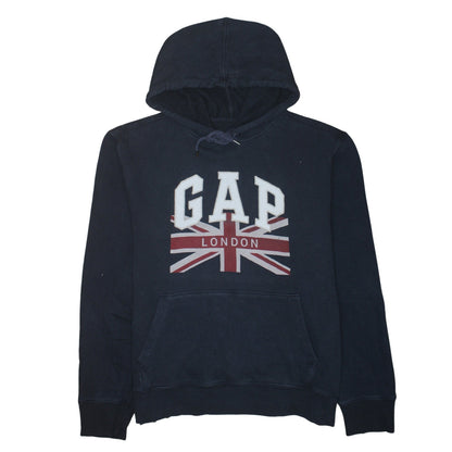 GAP Women Navy Blue XL Pullover Hoodie London Logo Union Jack Cotton