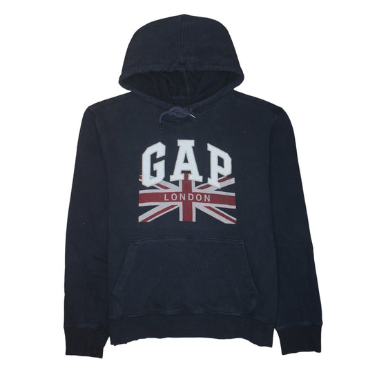 GAP Women Navy Blue XL Pullover Hoodie London Logo Union Jack Cotton