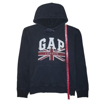 GAP Women Navy Blue XL Pullover Hoodie London Logo Union Jack Cotton