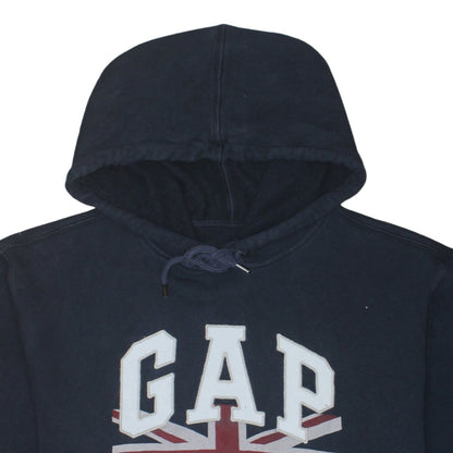 GAP Women Navy Blue XL Pullover Hoodie London Logo Union Jack Cotton