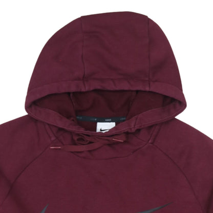 Nike Men's Red Dri-Fit Pullover Hoodie Small Logo Sportswear