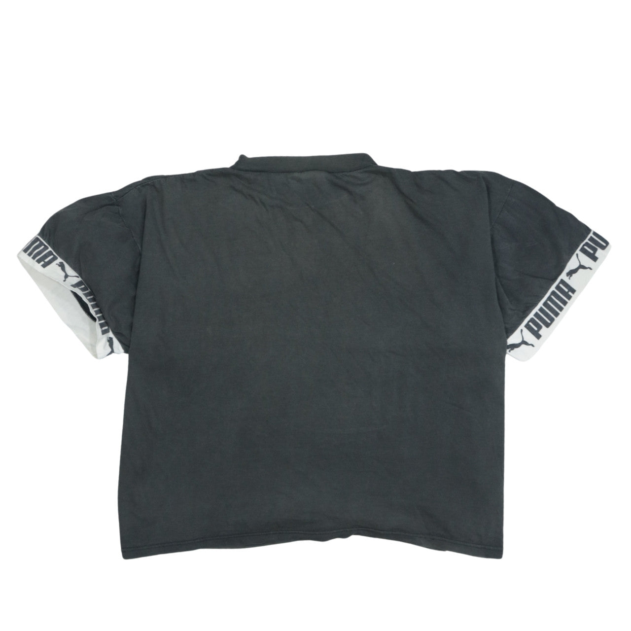Puma Womens Black Cropped Relaxed Fit Cotton T-Shirt Size M