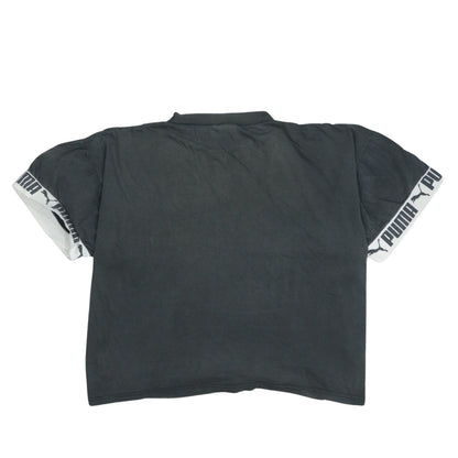 Puma Womens Black Cropped Relaxed Fit Cotton T-Shirt Size M