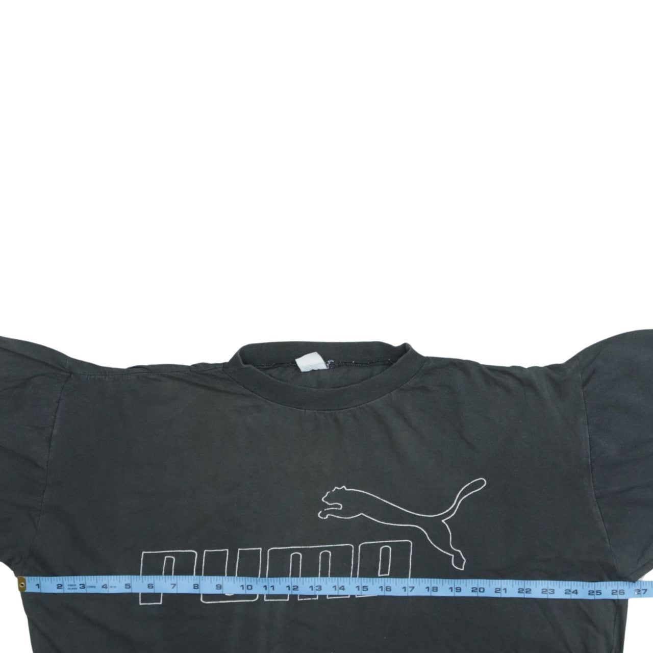 Puma Womens Black Cropped Relaxed Fit Cotton T-Shirt Size M