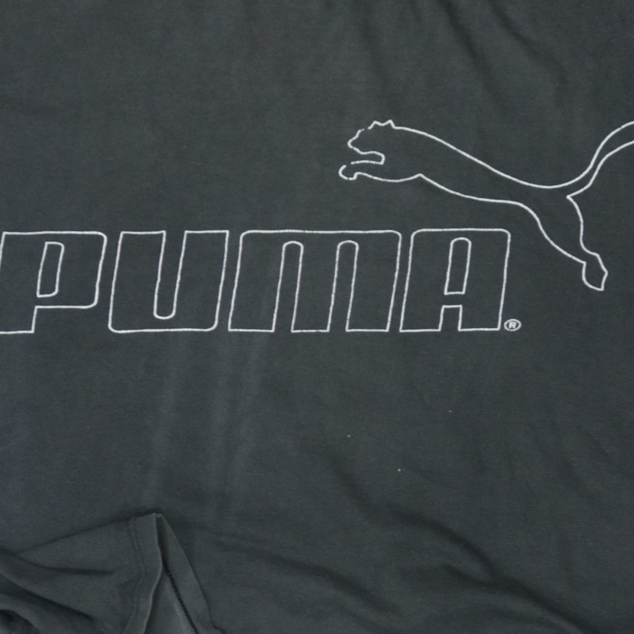 Puma Womens Black Cropped Relaxed Fit Cotton T-Shirt Size M