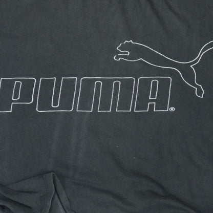 Puma Womens Black Cropped Relaxed Fit Cotton T-Shirt Size M