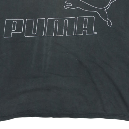Puma Womens Black Cropped Relaxed Fit Cotton T-Shirt Size M