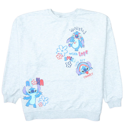 Disney Stitch Grey Graphic Pullover Sweatshirt L Unisex