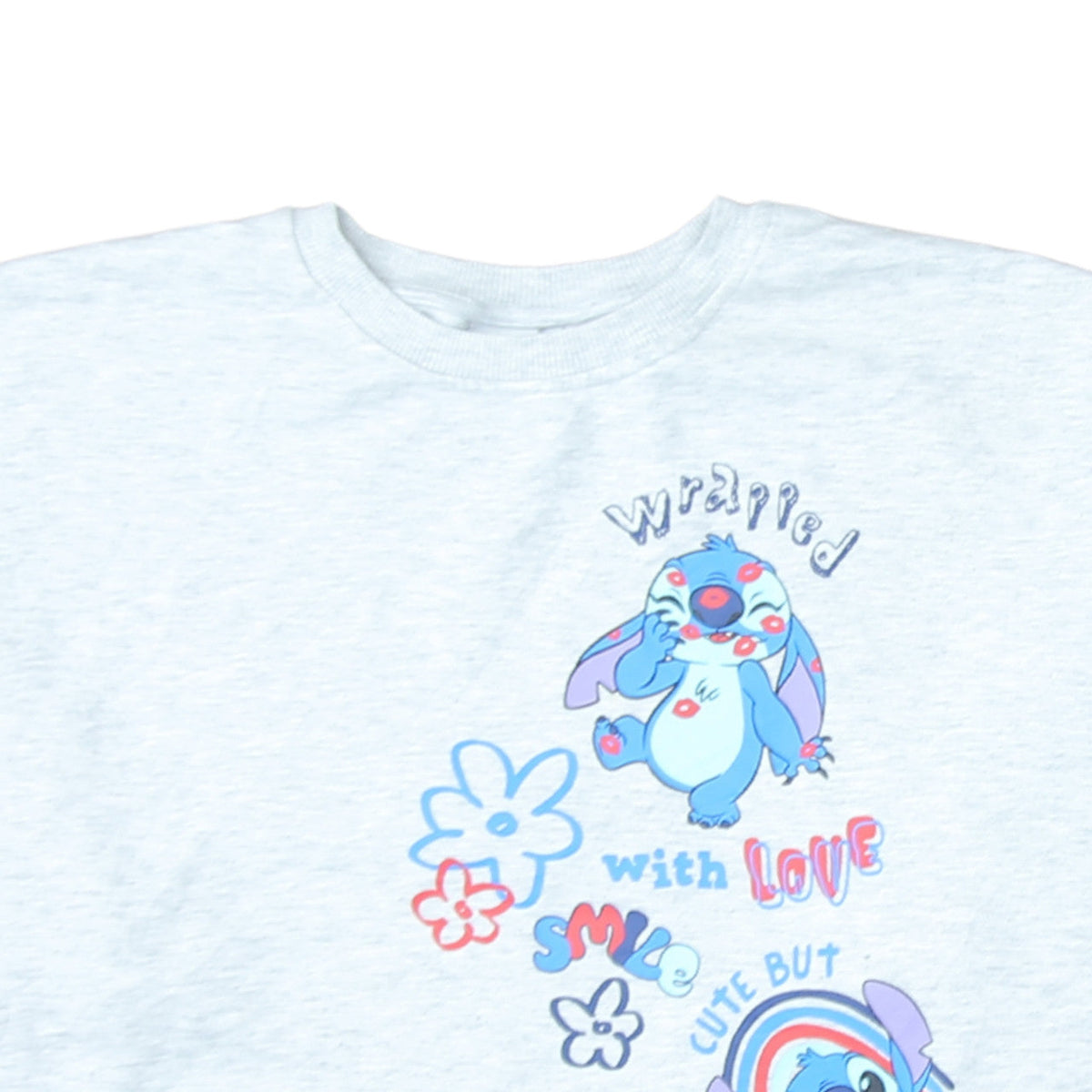 Disney Stitch Grey Graphic Pullover Sweatshirt L Unisex