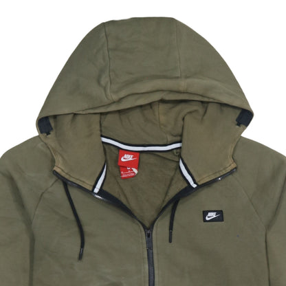 Nike Men's Green Full Zip Hoodie M Regular Fit Fleece Sweatshirt