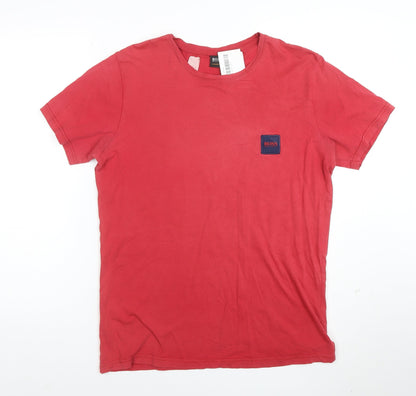 Hugo Boss Men’s Red Cotton Jersey Crew Neck Short Sleeve T-Shirt L