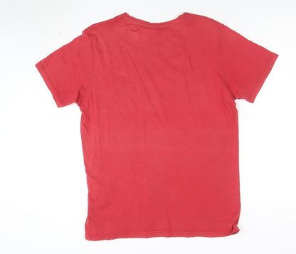 Hugo Boss Men’s Red Cotton Jersey Crew Neck Short Sleeve T-Shirt L