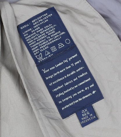 London Fog Men's Beige 4XL Regular Trench Coat Cotton Blend Lined Classic