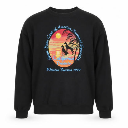 Jerzees Men’s Black XL Pullover Sweatshirt California Dreamin’ Retro Graphic