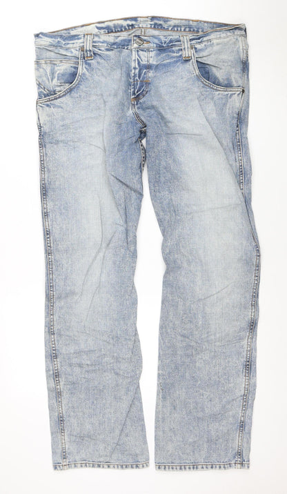 Wrangler Men’s Blue Straight Leg Denim Jeans W36 L32 Regular Fit