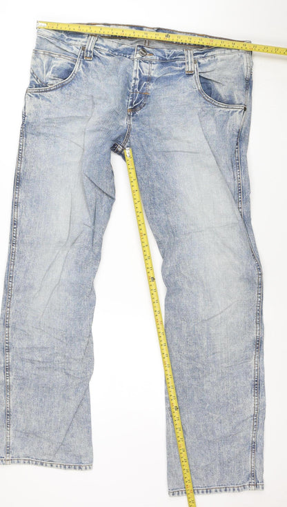 Wrangler Men’s Blue Straight Leg Denim Jeans W36 L32 Regular Fit