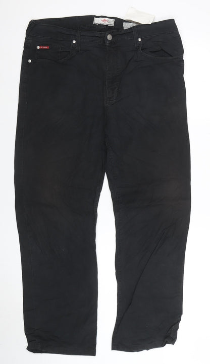Lee Cooper Men's Black Straight Fit Denim Jeans Size L 36x32