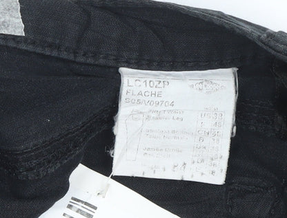 Lee Cooper Men's Black Straight Fit Denim Jeans Size L 36x32