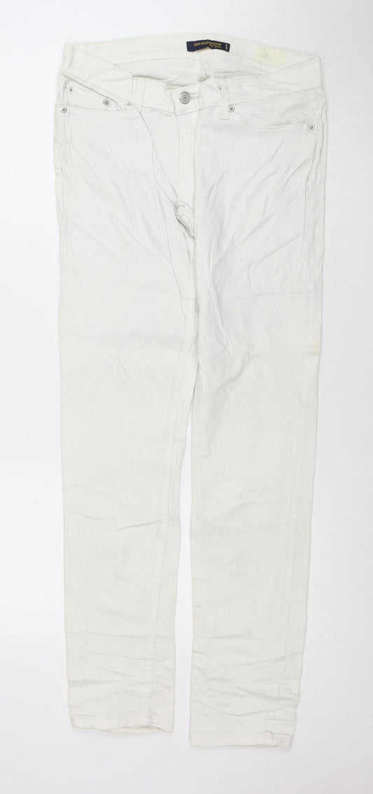 Levi's Men's White Straight Denim Jeans M Regular Fit