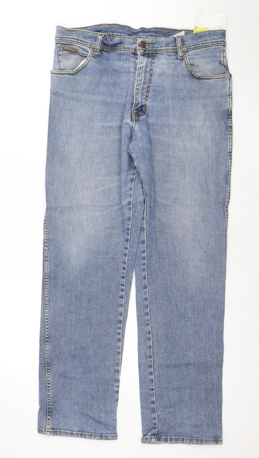 Wrangler Mens Blue Texas Stretch Regular Fit Straight Jeans W36 L32