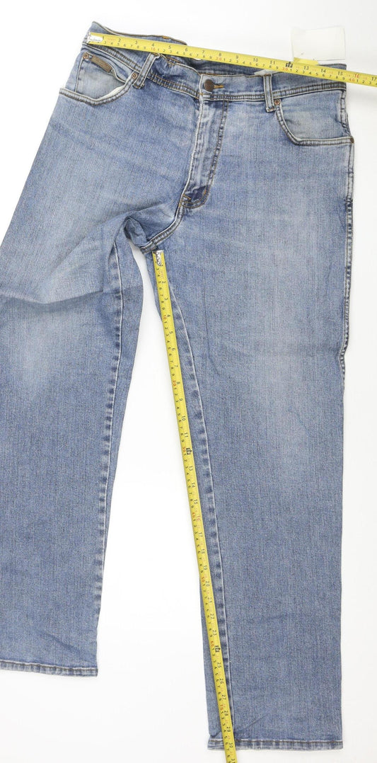 Wrangler Mens Blue Texas Stretch Regular Fit Straight Jeans W36 L32
