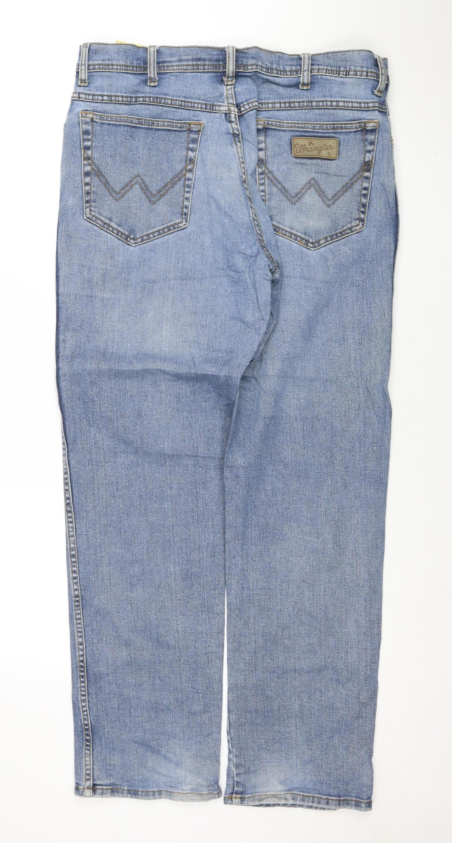 Wrangler Mens Blue Texas Stretch Regular Fit Straight Jeans W36 L32