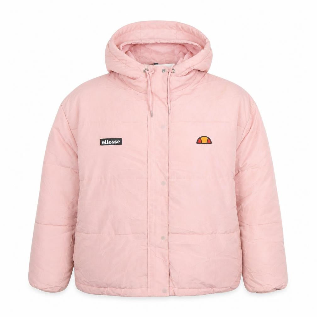 Ellesse Womens Pink Hooded Puffer Jacket Size 10 Very Good
