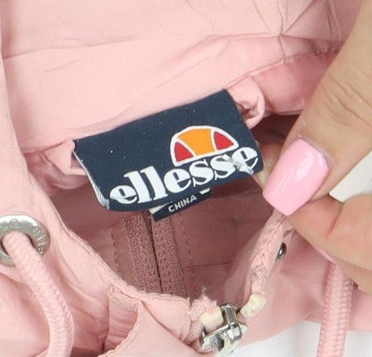 Ellesse Womens Pink Hooded Puffer Jacket Size 10 Very Good