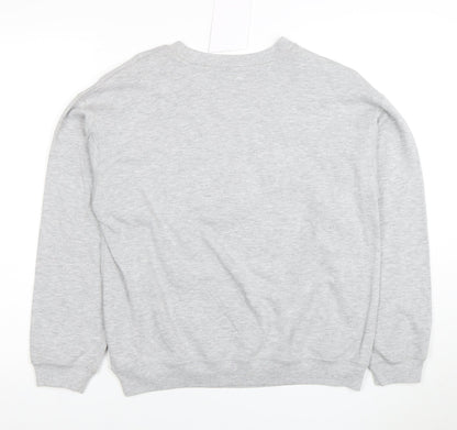 Disney Women’s Grey Mickey Mouse Cotton Blend Crew Neck Sweatshirt M