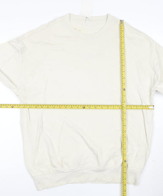 Reebok Women’s Beige Cotton Pullover Sweatshirt M