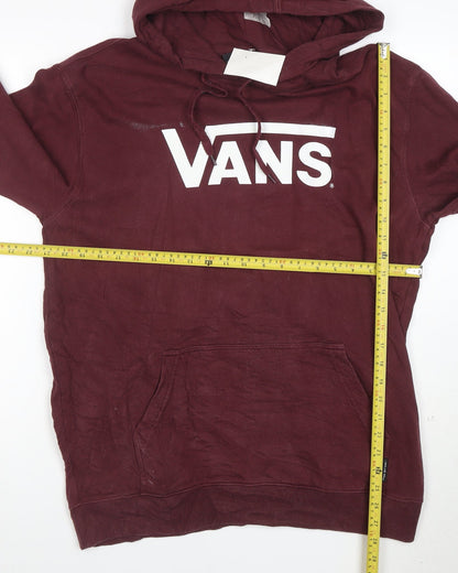 Vans Women's Burgundy Pullover Hoodie L Cotton Fleece Casual