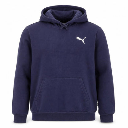 Puma Women Navy Pullover Hoodie Medium Cotton Blend Logo Casual