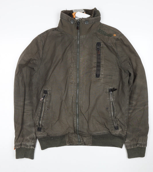 Superdry Men's Green Cotton L Bomber Jacket with Lining