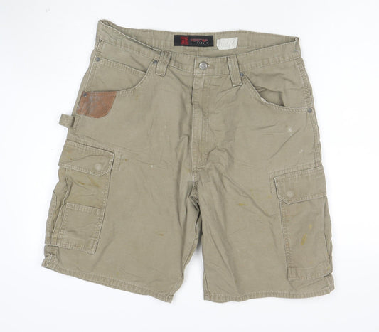 Wrangler Men's Beige Cargo Shorts Size 36 Canvas Cotton Workwear
