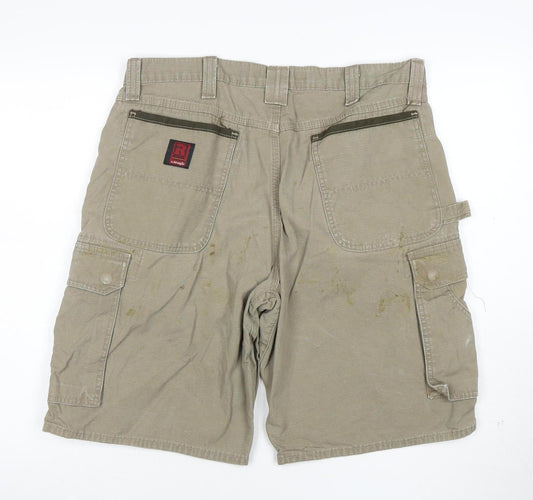 Wrangler Men's Beige Cargo Shorts Size 36 Canvas Cotton Workwear