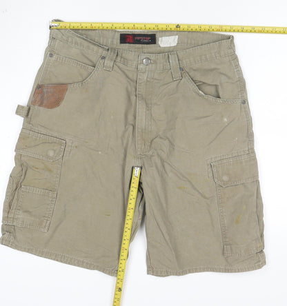 Wrangler Men's Beige Cargo Shorts Size 36 Canvas Cotton Workwear