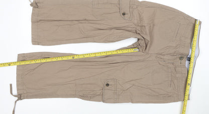 Tommy Hilfiger Womens Beige Cargo Trousers Size 8 Cotton Twill