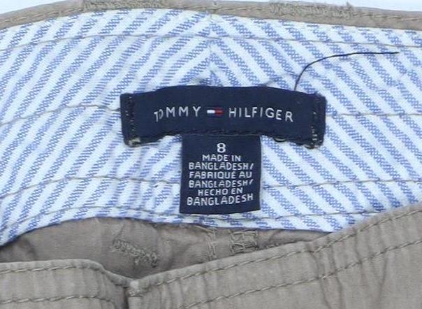 Tommy Hilfiger Womens Beige Cargo Trousers Size 8 Cotton Twill