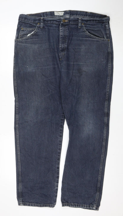 Wrangler Men's Blue 40x30 Regular Fit Straight Denim Jeans