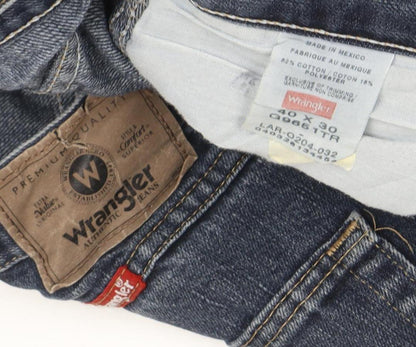 Wrangler Men's Blue 40x30 Regular Fit Straight Denim Jeans