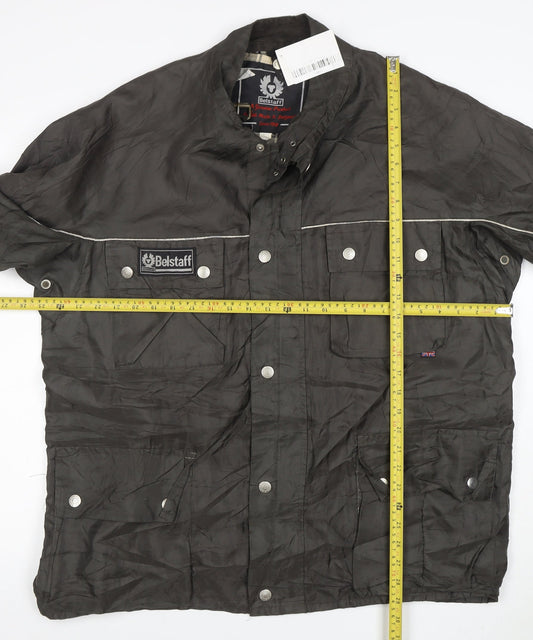 Belstaff Men's Black XXL Waxed Cotton Motorcycle Jacket