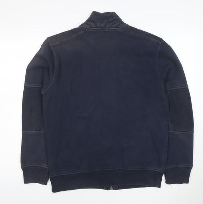 Champion Men's Blue Full Zip Sweatshirt Medium Cotton Blend